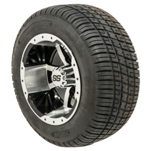 GTW Storm Trooper Machined/Black 10 in Wheels with 205/50-10 Fusion Street Tires - Set of 4