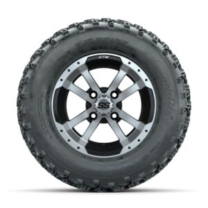 GTW Storm Trooper Machined/Black 12 in Wheels with 23×10.00-12 Rogue All Terrain Tires – Full Set