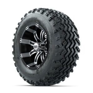 GTW Tempest Machined/Black 12 in Wheels with 23×10.00-12 Rogue All Terrain Tires – Full Set
