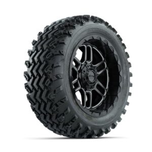 GTW Titan Machined/Black 14 in Wheels with 23×10.00-14 Rogue All Terrain Tires – Full Set