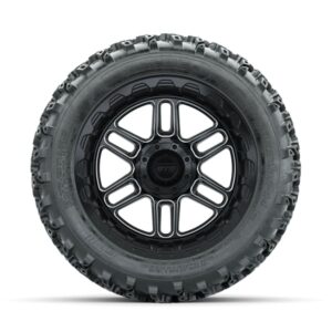 GTW Titan Machined/Black 14 in Wheels with 23×10.00-14 Rogue All Terrain Tires – Full Set