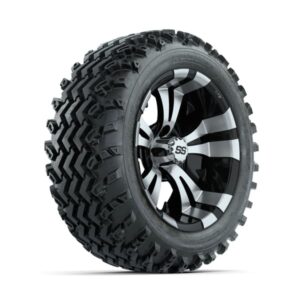 GTW Vampire Machined/Black 14 in Wheels with 23×10.00-14 Rogue All Terrain Tires – Full Set