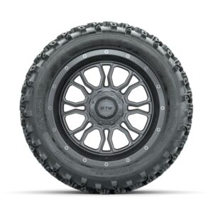 GTW Volt Gunmetal/Machined 14 in Wheels with 23×10.00-14 Rogue All Terrain Tires – Full Set