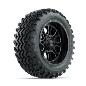 GTW Volt Machined/Black 14 in Wheels with 23×10.00-14 Rogue All Terrain Tires – Full Set