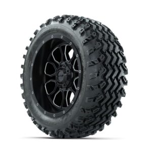 GTW Volt Machined/Black 14 in Wheels with 23×10.00-14 Rogue All Terrain Tires – Full Set