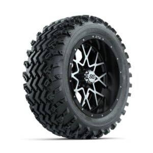 GTW Vortex Machined/Matte Black 14 in Wheels with 23×10.00-14 Rogue All Terrain Tires – Full Set