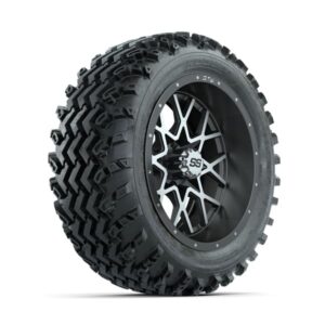 GTW Vortex Machined/Matte Grey 14 in Wheels with 23×10.00-14 Rogue All Terrain Tires – Full Set