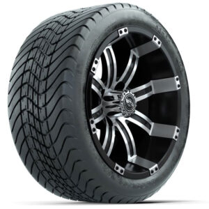 Set of (4) 14 inch GTW Tempest Machined/Black Wheels with GTW Mamba Street Tires