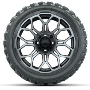 Set of (4) 15″ GTW Bravo Matte Gray Wheels with 23x10-R15 Nomad All-Terrain Tires