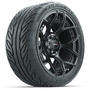 Set of (4) 15" MadJax® Flow Form Evolution Matte Black Wheels with GTW® Fusion GTR Street Tires