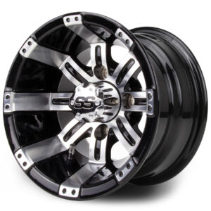 MODZ 10" Tempest Machined Black Golf Cart Wheel