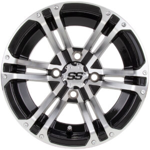 MODZ 12" Enforcer Machined and Black Golf Cart Wheel