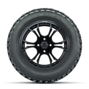 GTW Spyder Matte Black 14 in Wheels with 23x10-14 Duro Desert All-Terrain Tires – Full Set
