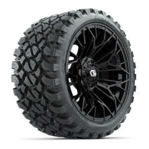 Set of (4) 15 in GTW® Stellar Black Wheels with 23x10-R15 Nomad All-Terrain Tires