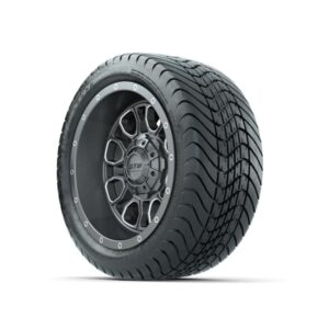 GTW Volt Gunmetal/Machined 12 in Wheels with 215/35-12 Mamba Street Tires – Full Set