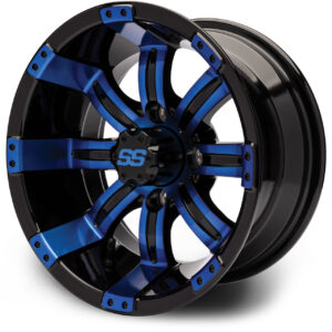 MODZ® 12" Tempest Blue and Black Golf Cart Wheel