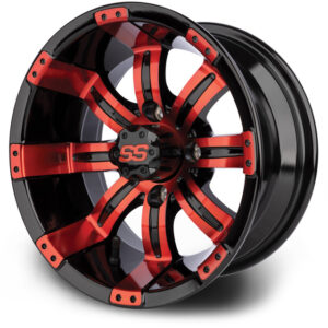 MODZ® 12" Tempest Red and Black Golf Cart Wheel