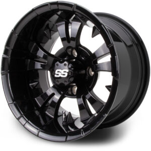 MODZ® 12" Vampire Glossy Black Golf Cart Wheel