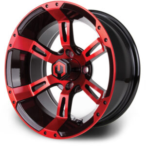 MODZ® 14" Ambush Red and Black Golf Cart Wheel