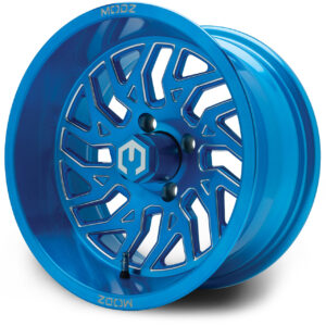 MODZ® 14" Carnage Brushed Blue with Ball Mill Golf Cart Wheel