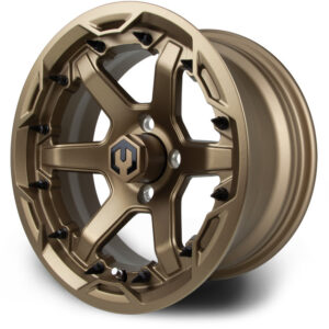 MODZ® 14" Gladiator Matte Bronze with Matte Black Spikes Golf Cart Wheel