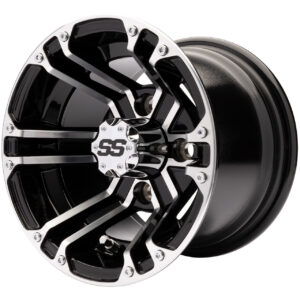 MODZ® Classic 10" Enforcer Machined Black Golf Cart Wheel