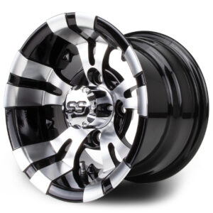 MODZ® Classic 10" Vampire Machined Black 10x7 Golf Cart Wheel