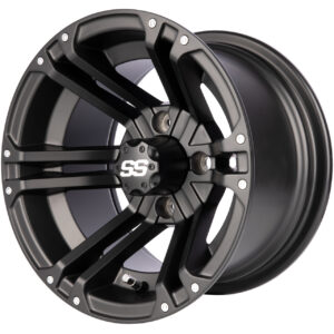 MODZ® Classic 12" Enforcer Matte Black Golf Cart Wheel