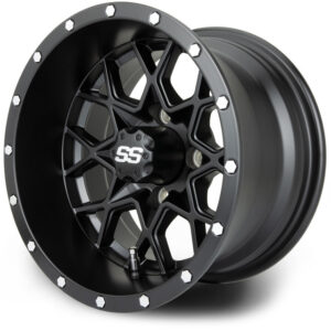 MODZ® Classic 12" Vortex Matte Black Golf Cart Wheel