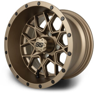 MODZ® Classic 12" Vortex Matte Bronze Golf Cart Wheel