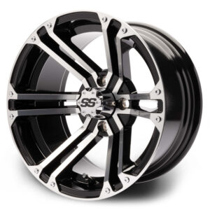 MODZ® Classic 14" Enforcer Machined Black Golf Cart Wheel
