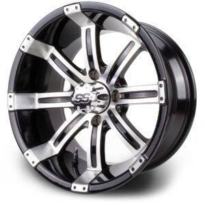 MODZ® Classic 14" Tempest Machined Black Golf Cart Wheel