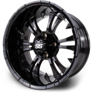 MODZ® Classic 14" Vampire Glossy Black Golf Cart Wheel