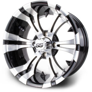 MODZ® Classic 14" Vampire Machined Black Golf Cart Wheel