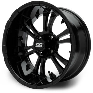 MODZ® Classic 15" Vampire Glossy Black Golf Cart Wheel