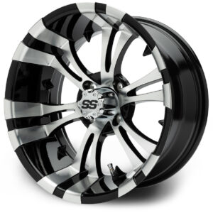 MODZ® Classic 15" Vampire Machined Black Golf Cart Wheel