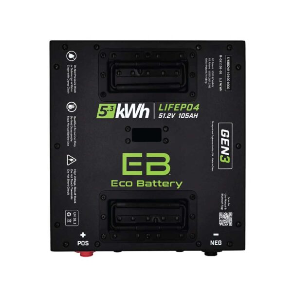 Eco Battery 51V 105Ah GEN3 Thru Hole LifePo4 Lithium Battery Only
