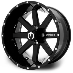 MODZ® Assault Glossy Black with Ball Mill 15" Golf Cart Wheel