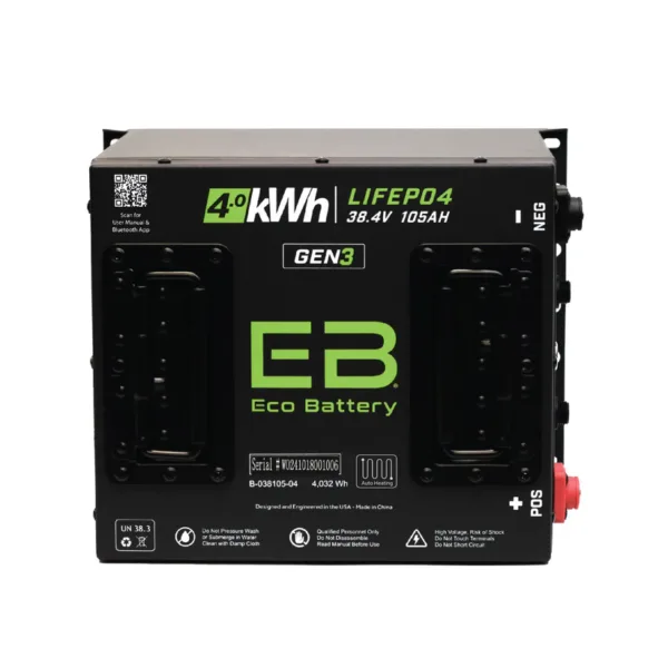 38V 105Ah Cube LiFePO4 Battery / Heated