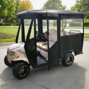 DoorWorks 4 Passenger Extended Roof Hinged Door Enclosure Cover for Golf Carts