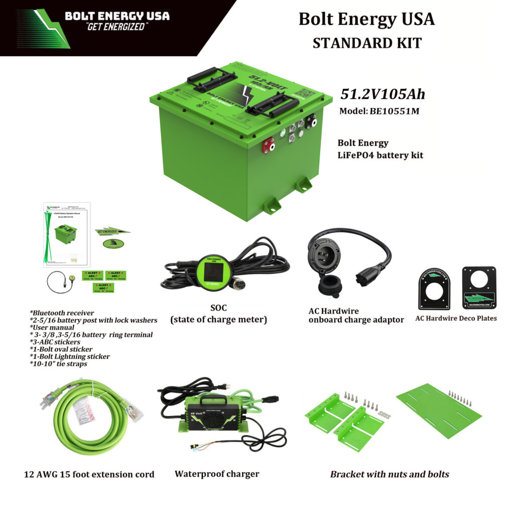 Bolt Energy USA Battery 48-Volt / 105-AH Standard Kit “Mini” - What's included