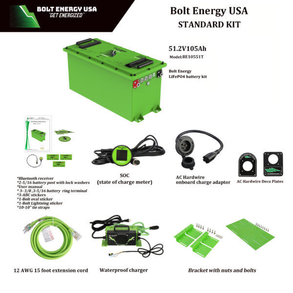 Bolt Energy USA Battery 48-Volt / 105-AH Standard Kit “Thin” - What's included