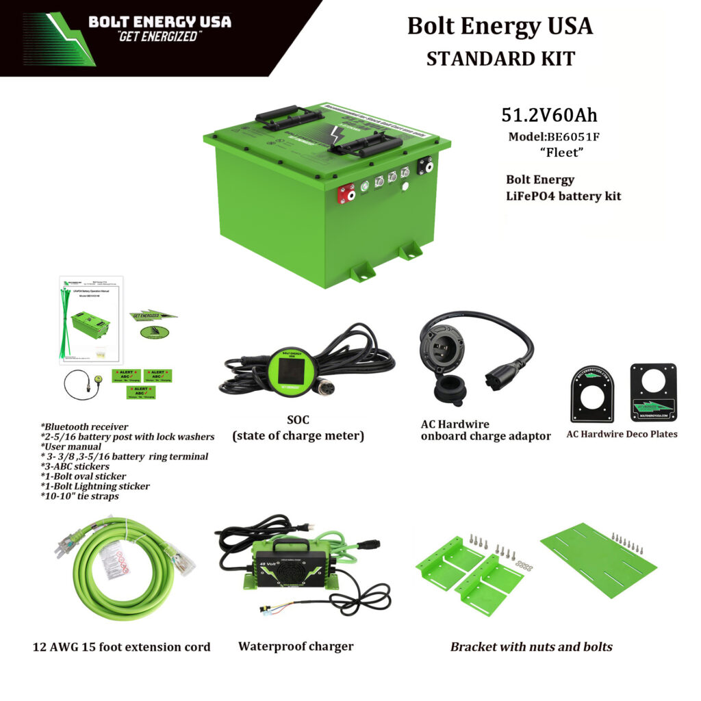 Bolt Energy USA Battery 48-Volt / 60-AH Standard kit “Fleet” - What's included