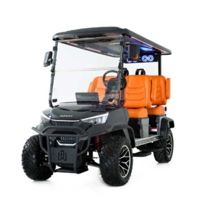 2025 DACH Apollo Golf Cart with Black Exterior and Bright ORange Interior
