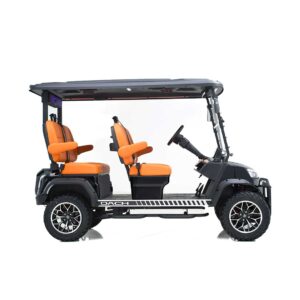 2025 DACH Apollo Golf Cart with Black Exterior and Bright ORange Interior