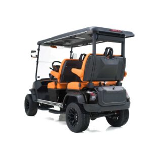 2025 DACH Apollo Golf Cart with Black Exterior and Bright ORange Interior