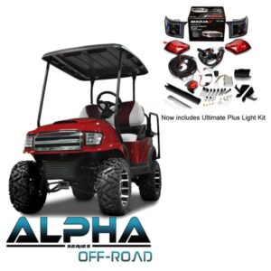 ALPHA Club Car Precedent Off-Road Body Kit in Red with Ultimate Plus Light Kit